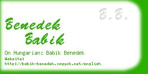 benedek babik business card